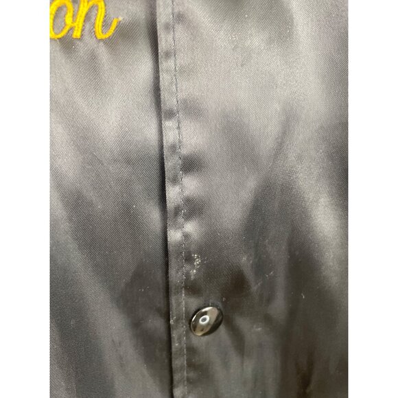 Highlander Antioch Vintage Satin Jacket Black Embroidered Lettering Mens Large - Picture 6 of 12